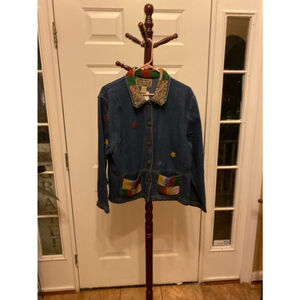 Tantrum Blues denim jacket with beading and beaded stars L